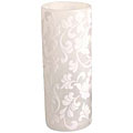 Large White Floral Velvet Vase