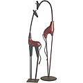 Wood and Metal Giraffe Sculptures (Set of 2)