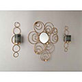 Golden Glamour Mirror and Sconce Set