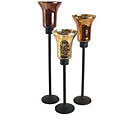 Glass Tulip Candle Holders (Set of 3)