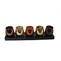 Votive Cups on Wooden Base