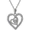10k White Gold 1/6ct TDW Diamond Heart Necklace