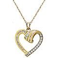 10k Yellow Gold 1/4ct TDW Diamond Heart Necklace (I-J, I2-I3)