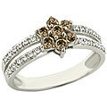 10k White Gold 1/2ct TDW Diamond Flower Ring