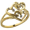 10k Yellow Gold Intertwined Hearts Ring