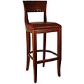 Biedermier Brown Leather Medium Oak Barstool