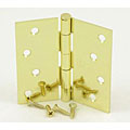 Hager 4-inch Square Polished Brass Door Hinge