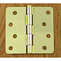 Hager 4-inch with 1/4-inch Radius Polished Brass Door Hinge