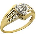 10k Yellow Gold 1/10ct TDW Diamond Pave Heart Ring
