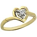 10k Yellow Gold Heart Diamond Accent Ring