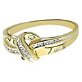 10k Yellow Gold 1/5ct TDW 'I Love You' Twisted Ring