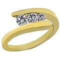 10k Yellow Gold 1/4ct TDW Three-stone Ring (I-J, I2-I3)
