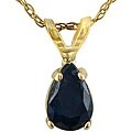 14k Yellow Gold Sapphire Pear-shape Necklace
