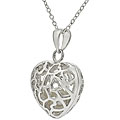 Sterling Silver Heart with Stones Inside Necklace