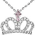 Sterling Silver Cubic Zirconia Crown Necklace
