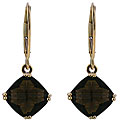 10k Yellow Gold Smokey Quartz Earrings