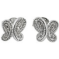 Sterling Silver CZ Butterfly Earrings