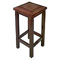 'Empress' Cedar and Leather Bar Stool (Peru)