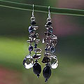 Sterling Silver Pearl and Smokey Quartz Earrings (5 mm) (Thailand)