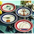 American Atelier Nautical 4-piece Salad Plate Set