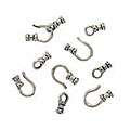 Sterling Silver Fancy Crimp Beads 1mm Cord Ends Hook & Eye
