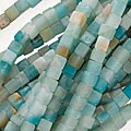Pale Aqua Blue Amazonite 4mm Cube Beads 15.5-inch Strand