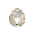 Austrian Crystal Flat Briolette Pendant 15mm 'Silver Shade'
