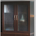 Mayline Aberdeen Glass Mocha Storage Cabinet