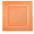 Fusion Orange Striped Square Glass Plates (Case of 6)