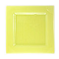 Fusion Yellow Striped Square Glass Plates (Case of 6)