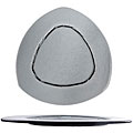 Fusion Round Edged Triangle Glass Plates (Case of 6)