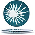 Fusion Turquoise Sun Circular Plates (Case of 6)