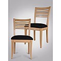 Venetian Natural Side Chairs with Black Seat (Set of 2)