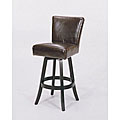 Brown Leather Swivel Barstool