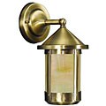 Round Brass Lantern Outdoor Wall Light Fixture