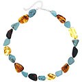 Sterling Silver Turquoise and Amber Necklace