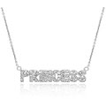 Sterling Silver Cubic Zirconia Princess Necklace