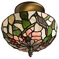 Tiffany-style Cardinal Ceiling Fixture