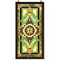 Mission Wood-framed Suncatcher Glass Window Panel