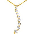 10k Yellow Gold 1/2ct TDW Diamond Journey Necklace (JK, I2)