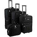 Rockland Black 4-piece Expandable Luggage Set