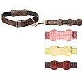 Leather Snake Print Dog Collar and Leash Set