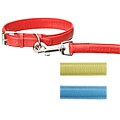 Designer Padded Snake Print Leather Dog Collar Set