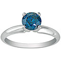 14k Gold 3/4ct TDW Deep Blue Diamond Solitaire Engagement Ring (I1-I2)