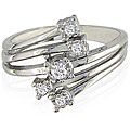 10k White Gold 1/10ct Round Prong-set Diamond Ring