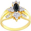 10k Yellow Gold Sapphire and 1/2ct TDW Diamond Ring (JK, I2)
