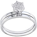 10k White Gold 1/8ct TDW Round Diamond Bridal Set