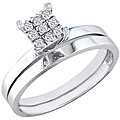 10k White Gold 1/8ct TDW Square-top Diamond Bridal Set