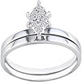 10k White Gold 1/8ct TDW Marquise Diamond Bridal Set