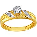 10k Yellow Gold Round Prong-set Diamond Ring